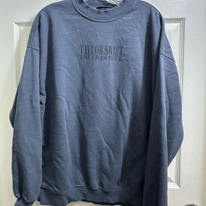 Taylor Swift Official Eras Tour Blue Crewneck Sweatshirt Small